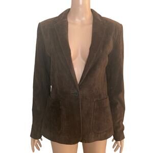 The Limited Suede Jacket Womens Small Dark Brown One Button